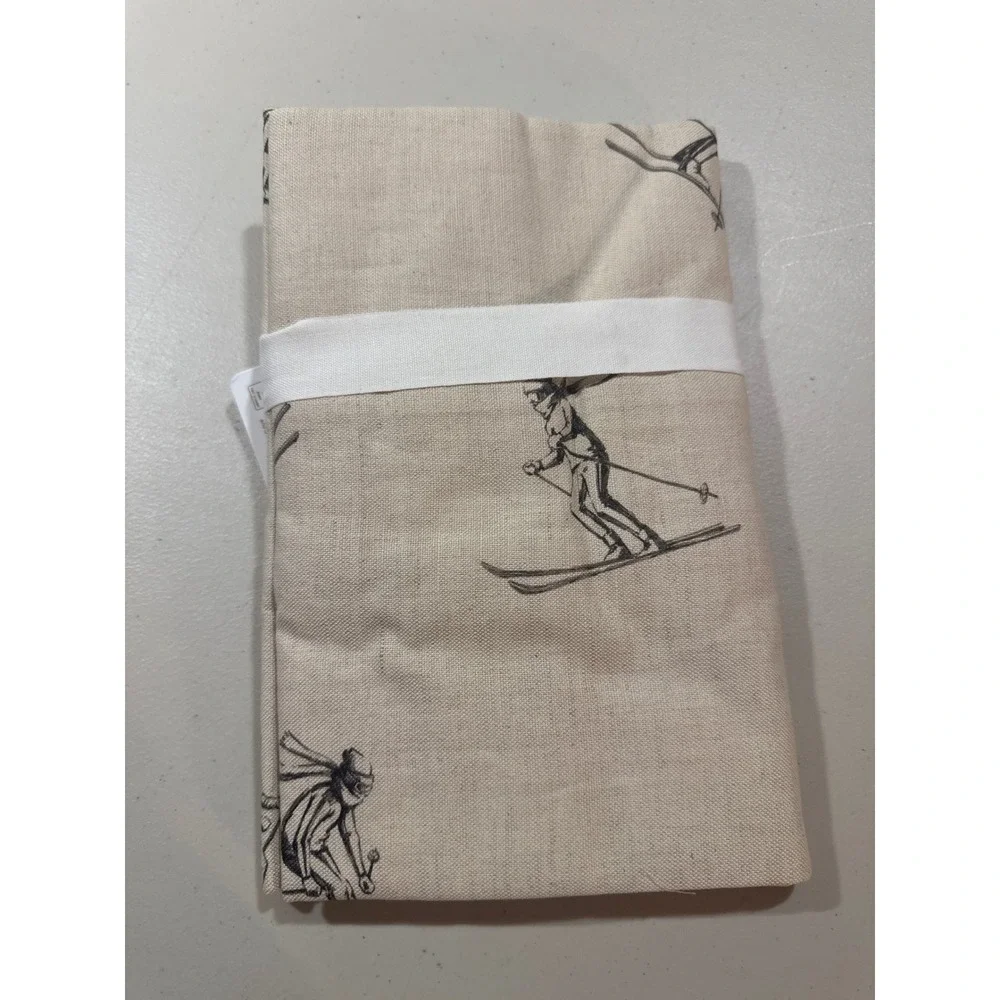 Pottery Barn Ski Run King Sham Cotton Linen Winter Skier Multi 36x20 NEW